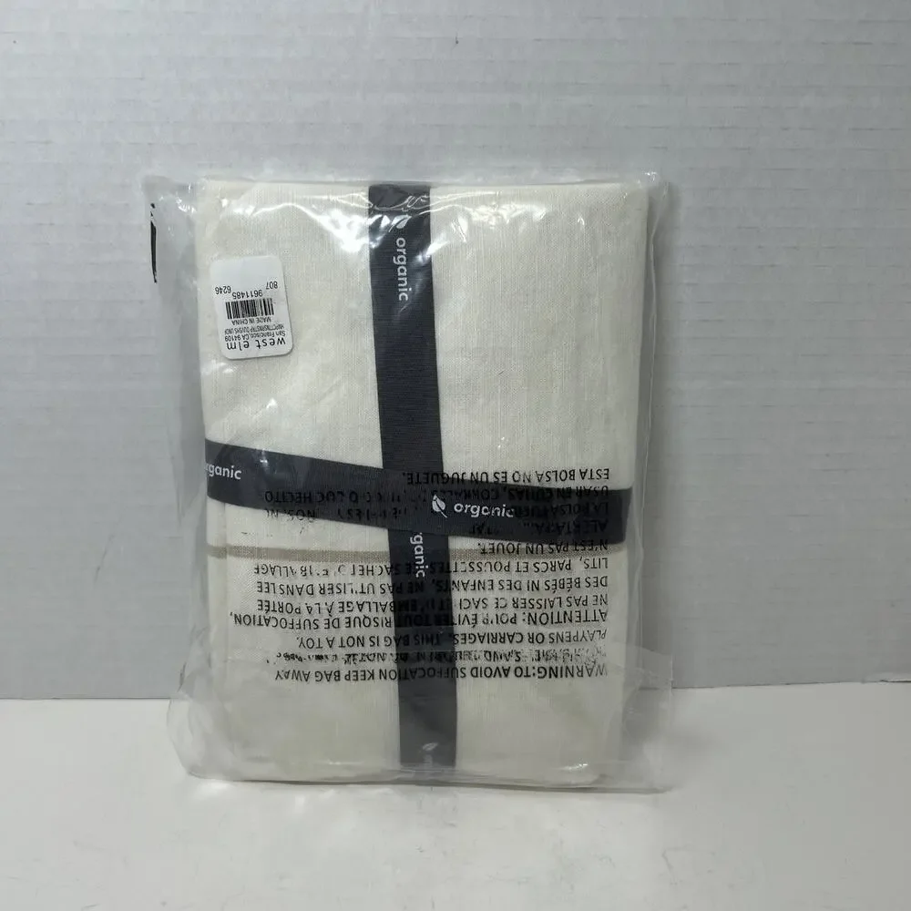 West Elm Organic Hemp + Cotton Serene Stripes Standard Pillow Sham Ivory/ Tan